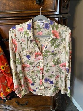 Express floral print portofino blouse